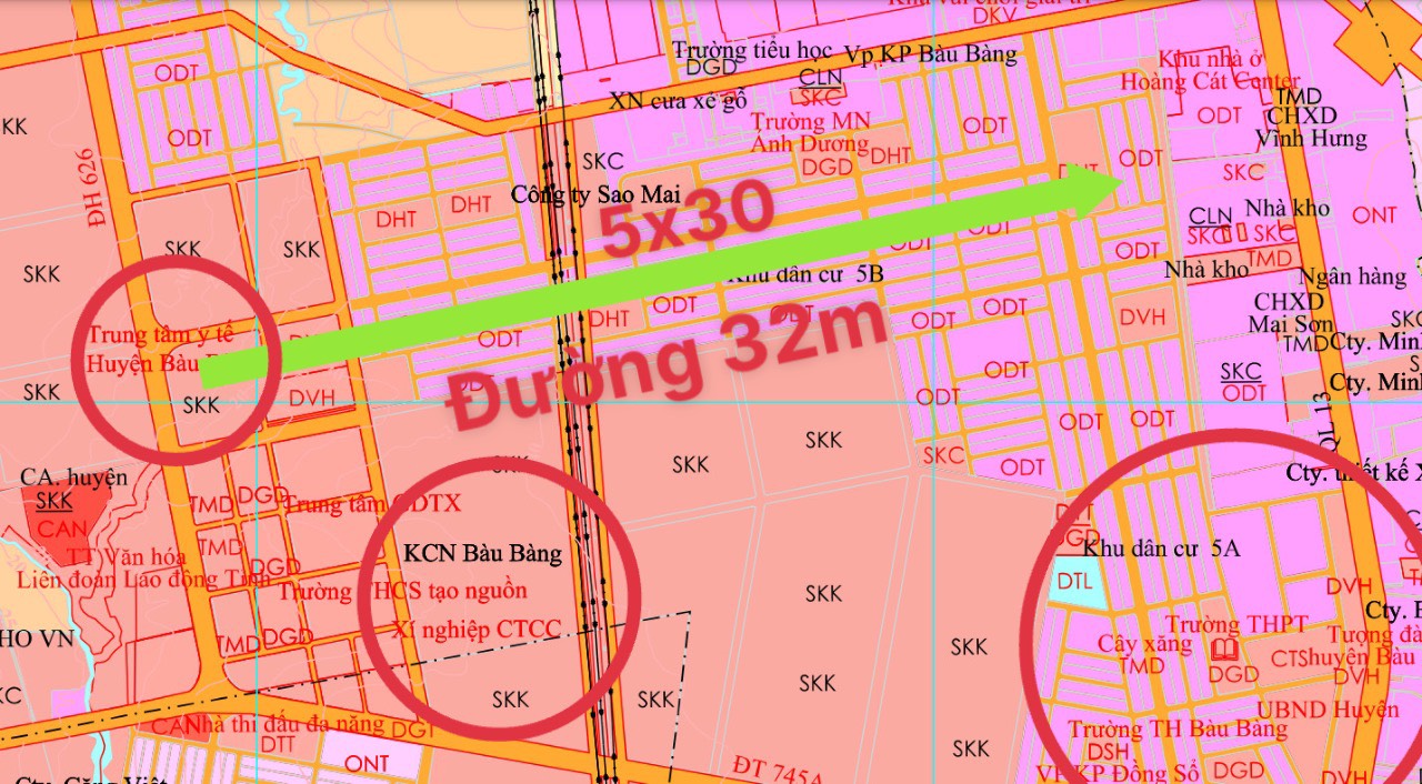 1.5 tỷ 150m2 sở hữu MT đường 32m 6 làn xe KDC Becamex Bàu Bàng với 10 triệu/m2 mua kinh doanh cho thuê được liền